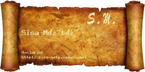 Sisa Máté névjegykártya