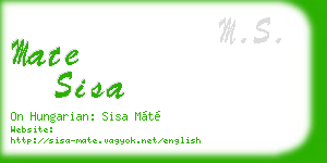 mate sisa business card